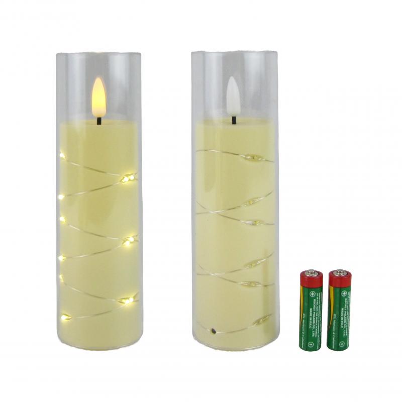 Świeca LED oplatana 17cm